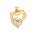 Fancy Heart Charm in 14k Gold Two-tone