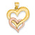 14k Gold Two-Tone Fancy Heart Charm hide-image