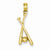 14k Gold Polished Open-Backed Bats & Ball Baseball pendant, Fine Pendants for Necklace