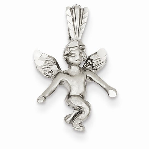 14k White Gold Satin Angel Pendant, Pendants for Necklace