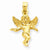 14k Gold Polished Solid Angel Pendant, Pendants for Necklace