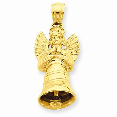 14k Gold Polished Angel Bell Pendant, Pendants for Necklace