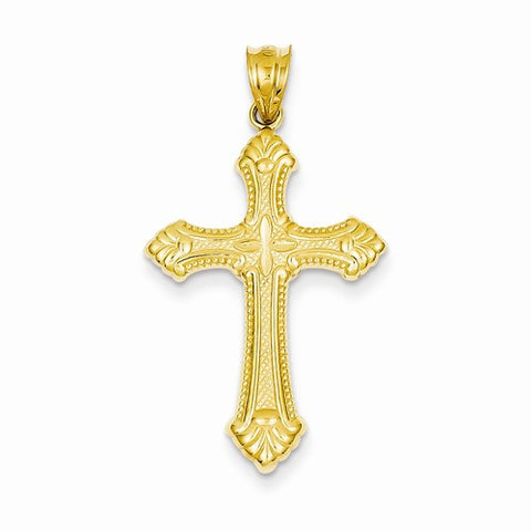 14k Gold Polished Cross Pendant, Classy Pendants for Necklace