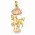 14k Gold Two-tone Carousel Pendant, Pendants for Necklace