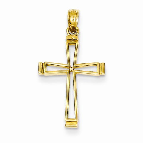 14k Gold Polished Latin Cross Pendant, Charm