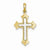 14k Yellow Gold Fleur De Lis Cross Pendant, Pendants for Necklace