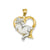 Cat In Heart Charm in 14k Gold