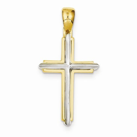 14k Gold Two-tone Fancy Cross pendant, Delightful Pendants for Necklace