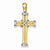 14k Gold Two-tone Fancy Cross pendant, Pendants for Necklace