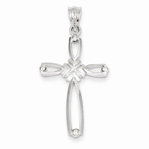 14k White Gold Polished Cross pendant, Gorgeous Pendants for Necklace