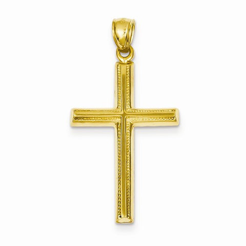 14k Gold Polished Cross Pendant, Charm