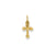Tiny Budded Cross Charm in 14k Gold