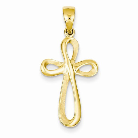 14k Gold Polished Cross Pendant, Beautiful Pendants for Necklace
