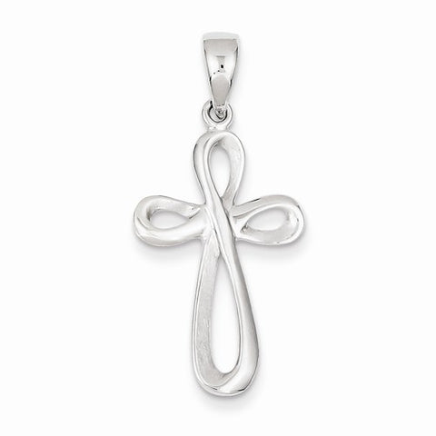 14k White Gold Cross Pendant, Delightful Pendants for Necklace