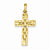 14k Gold Polished Panther Style Cross Pendant, Pendants for Necklace