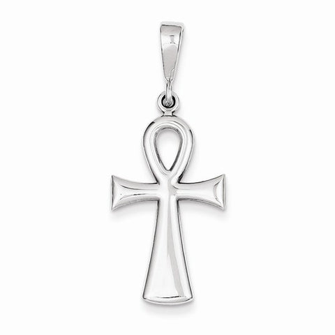 14k White Gold Ankh Cross pendant, Pretty Pendants for Necklace