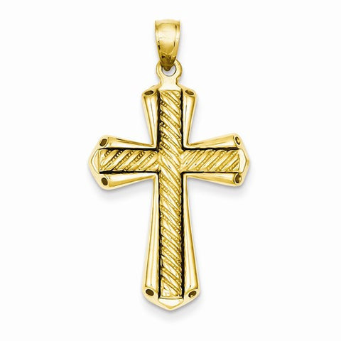 14k Gold Twisted Cross Pendant, Pendants for Necklace