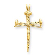 14k Gold Polished Cross Charm hide-image