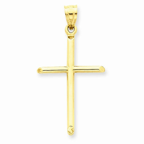 14k Gold Polished Cross Pendant, Alluring Pendants for Necklace