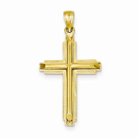 14k Gold Polished Cross Pendant, Appealing Pendants for Necklace