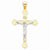 14k Gold Two-tone INRI Crucifix Pendant, Charm