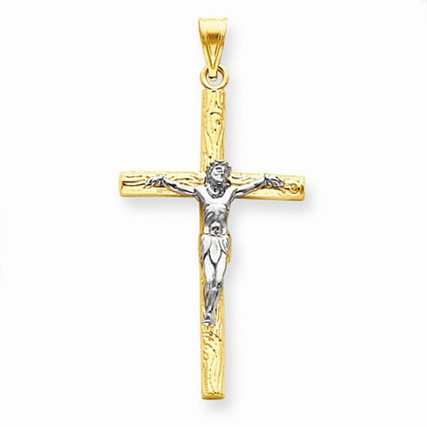 14k Gold Two-tone Crucifix Pendant, Delightful Pendants for Necklace