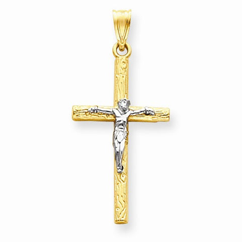 14k Gold Two-tone Crucifix Pendant, Exquisite Pendants for Necklace