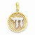 14k Gold w/Rhodium Mesh Chai Round Pendant, Pendants for Necklace