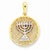 14k Gold w/Rhodium Mesh Menorah Round Pendant, Pendants for Necklace