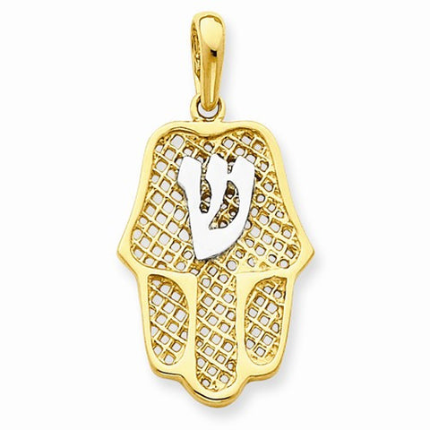 14k Gold w/Rhodium Chamseh Pendant, Pendants for Necklace