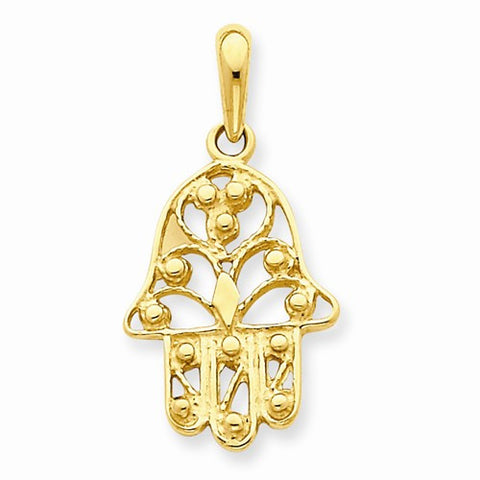 14k Gold Filigree Chamseh pendant, Alluring Pendants for Necklace