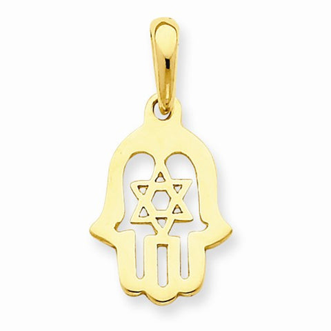 14k Gold Star of David Chamseh Pendant, Pendants for Necklace