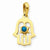 14k Gold Turquoise Chamseh Pendant, Pendants for Necklace