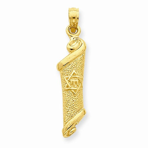 14k Gold Torah w/Star of David Pendant, Pendants for Necklace