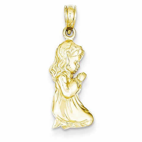 14k Gold Praying Girl pendant, Dazzling Pendants for Necklace