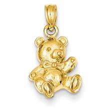 14k Gold Teddy Bear Charm hide-image