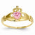 14k Yellow Gold CZ October Birthstone Claddagh Heart Ring