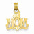 14k Gold Satin Diamond Cut #1 Mom Pendant, Pendants for Necklace