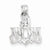 14k White Gold Polished #1 Mom Pendant, Pendants for Necklace