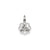 Antiqued #1 Mom Charm in 14k White Gold