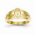 14k Yellow Gold Polished Womens Claddagh Ring