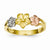 14k Tri-color Plumeria Ring