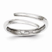 14k White Gold Bypass Ring