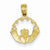 14k Gold Polished Claddagh pendant, Pendants for Necklace