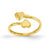 14k Yellow Gold Double Heart Toe Ring