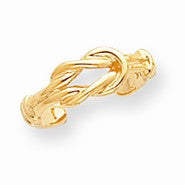 14k Yellow Gold Love Knot Toe Ring