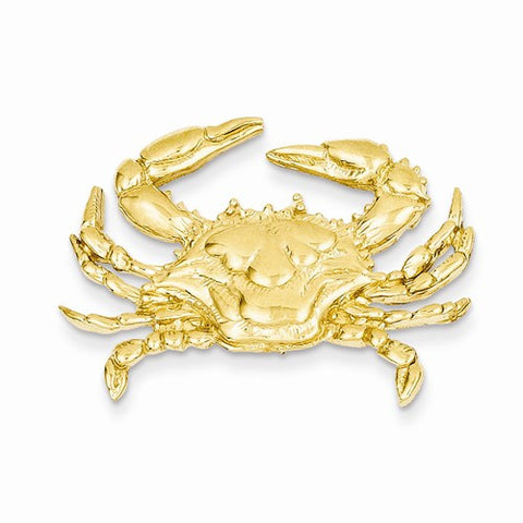 14k Gold Blue Crab Slide Pendant, Pendants for Necklace