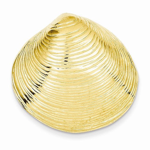 14k Gold Clam Shell Slide Pendant, Pendants for Necklace