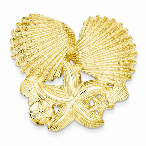 14k Gold Sea Life Slide Pendant, Pendants for Necklace