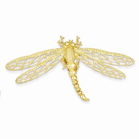 14k Gold Cut-out Dragonfly Slide Pendant, Pendants for Necklace